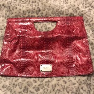 Nine West Pink Snakeskin Clutch
